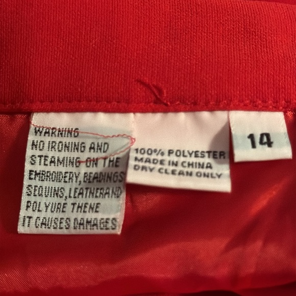 Ben Marc International Red 3 piece embellished suit blazer skirt satin cami 14 - Picture 10 of 10